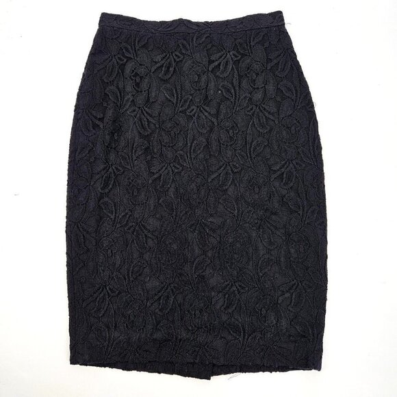 L'AGENCE Floral Lace Pencil Skirt Black Women’s Size 4 High Waisted Career Wear - Picture 1 of 11